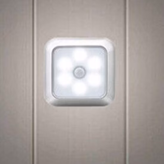 赤外線 PIR モーションセンサーアンダーキャビネットライトワイヤレス検出器ウォールランプ (WH)