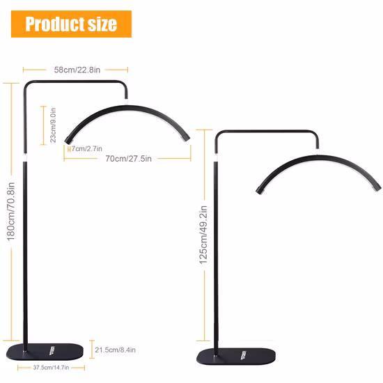 45 ワットの明るさ調整可能なフロアスタンドランプまつげエクステンション美容スキンケアサロン LED ライト